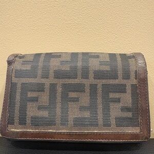 Fendi Vintage Zucca Canvas Leather Wallet